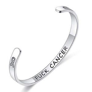 Fuck Cancer Bracelets Stainless Steel Engraved